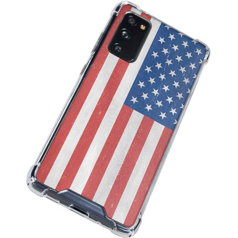 American Flag Distressed Galaxy S20 FE Clear Case